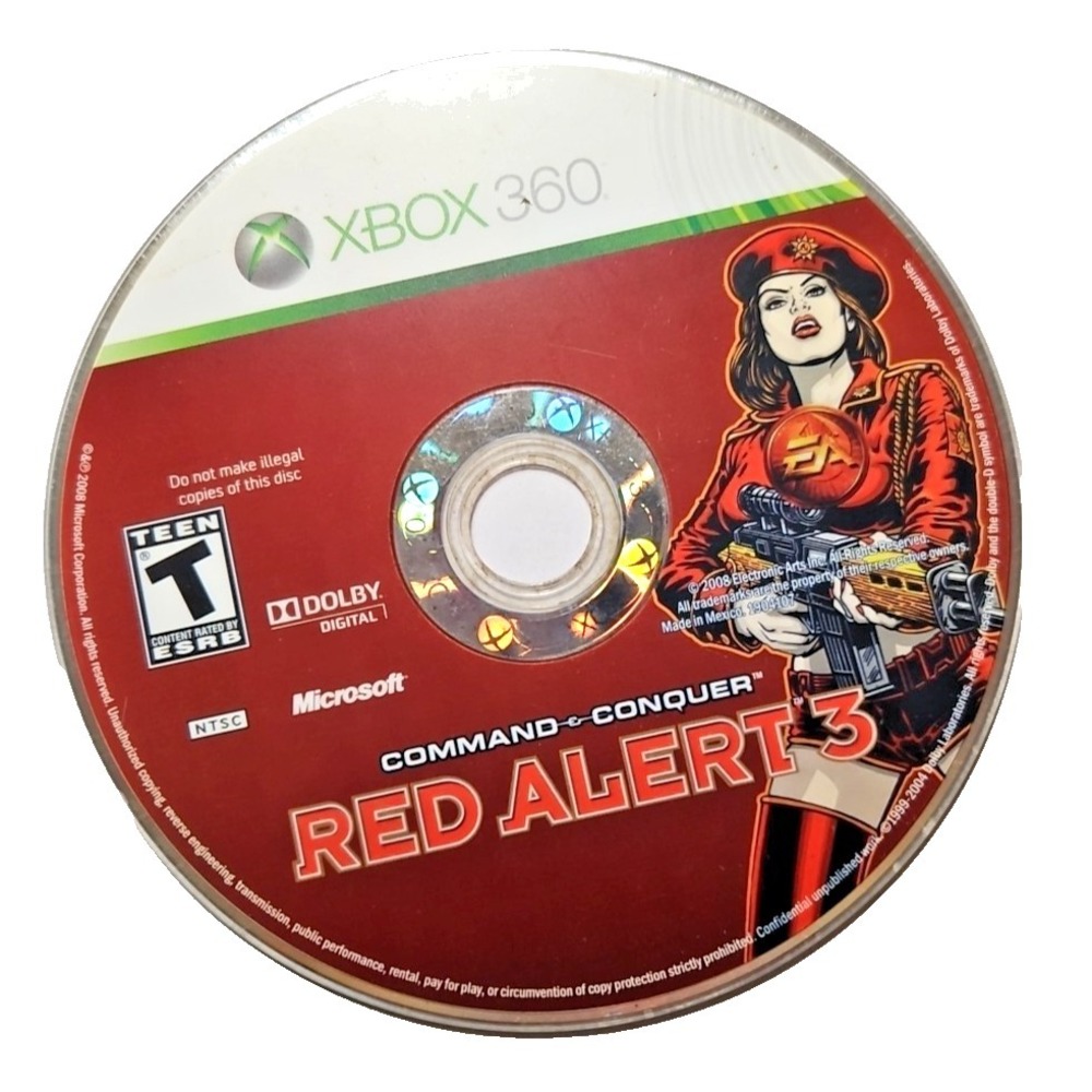 Command & Conquer: Red Alert 3 (Microsoft Xbox 360, 2008) DISC ONLY